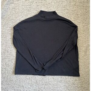 H&M Divided Mockneck Long Sleeve - Lightweight Black, Size Small